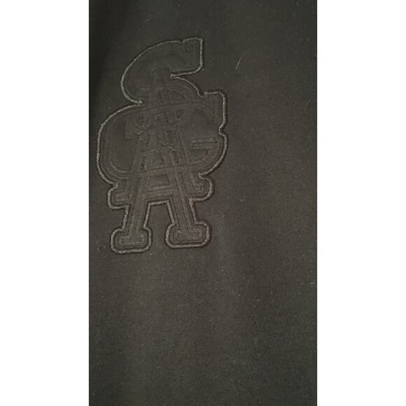 Saga Outerwear Black Hoodie Mens Small Pullover Short Sleeve Sweater - Picture 3 of 5